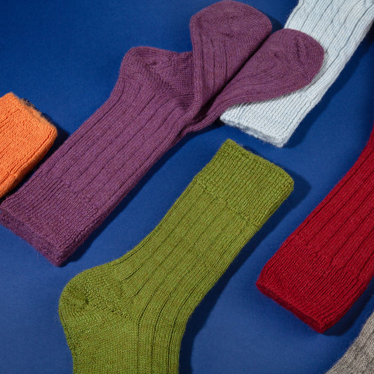 alpaca socks in various colours