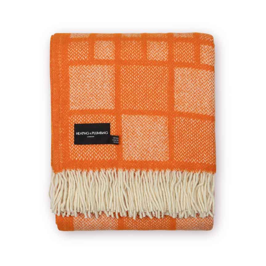 Evening Tales - Pure New Wool Blanket - Mosaic Orange