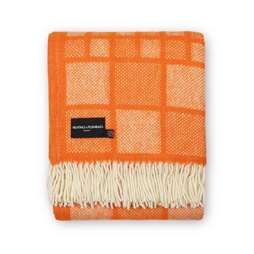 Evening Tales - Pure New Wool Blanket - Mosaic Orange
