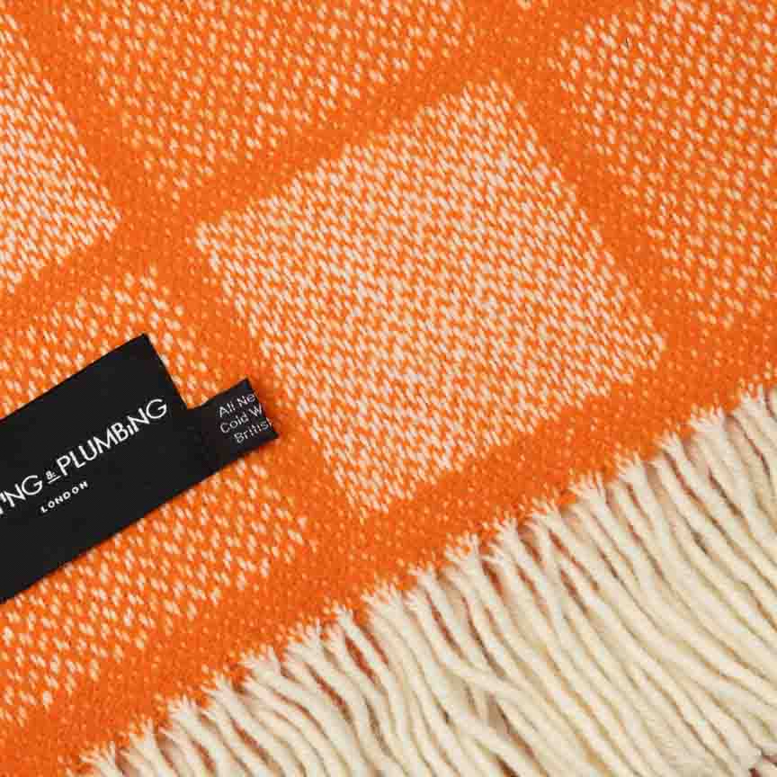 Evening Tales - Pure New Wool Blanket - Mosaic Orange