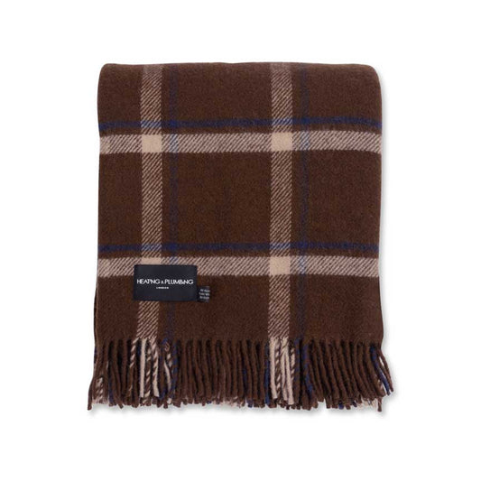 Evening Tales - Pure New Wool Blanket - Checkmate Mocha