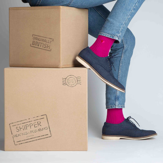 Secret Love Dress Socks - Fuchsia