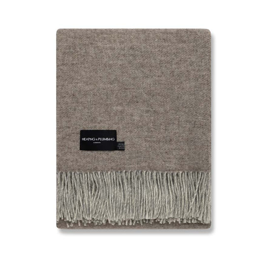 The Loft - Pure New Wool Throw - Reversible Light Taupe / Grey