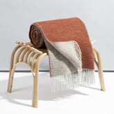 The Loft - Pure New Wool Throw - Reversible Brick / Grey