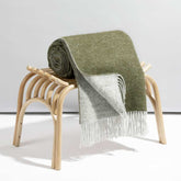 The Loft - Pure New Wool Throw - Reversible Fern / Grey