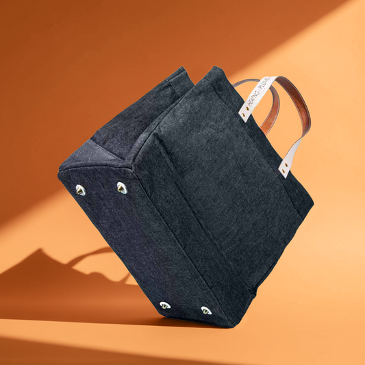 Plain Denim Tote Bag - White
