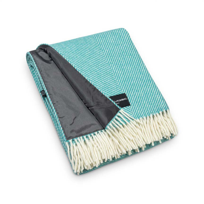 The Cornish Cove Wool Picnic Blanket with Waterproof Backing