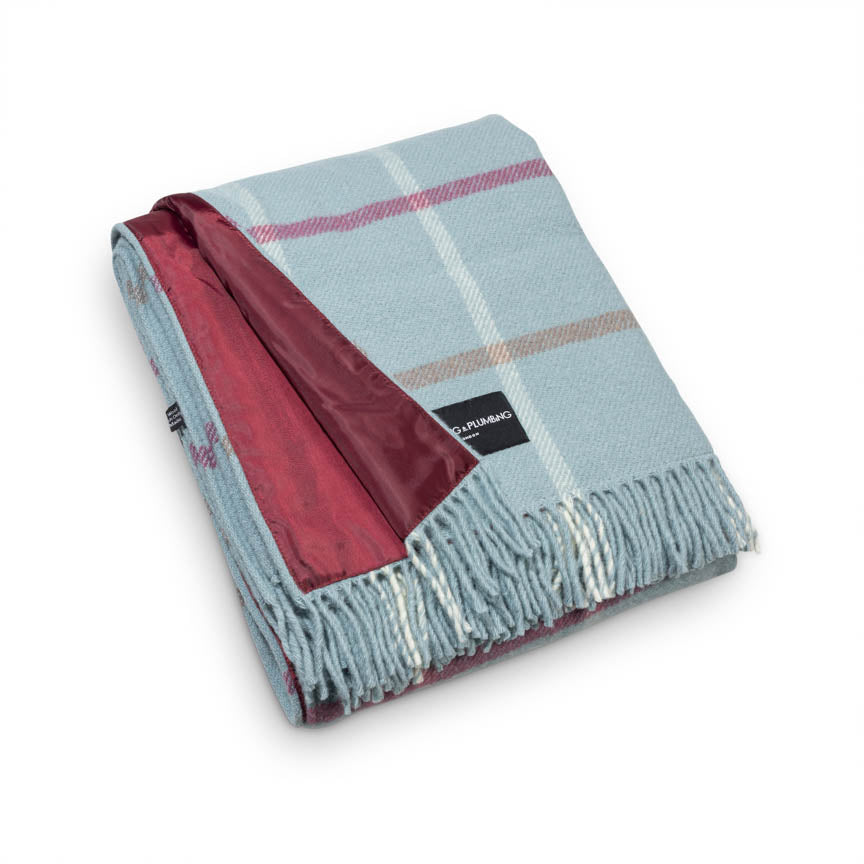 Duck Egg Blue Picnic Blanket with Waterproof Backing