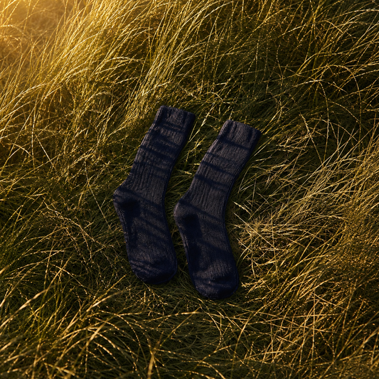 Luxury lounge socks in alpaca - Navy Blue