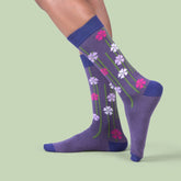 City Flower dress socks / Ultraviolet - Heating & Plumbing London - Dress Socks
