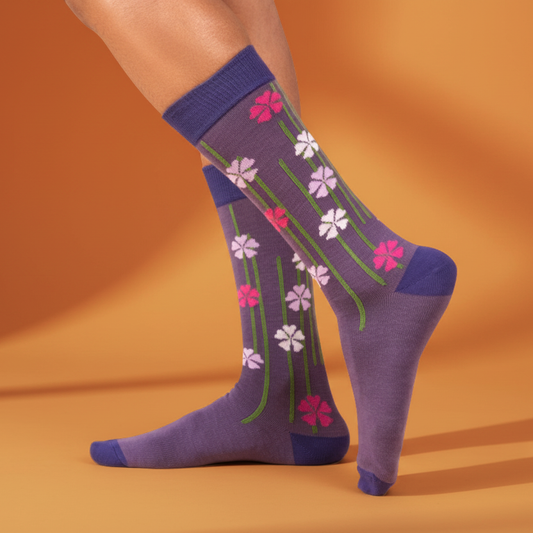City Flower dress socks / Ultraviolet