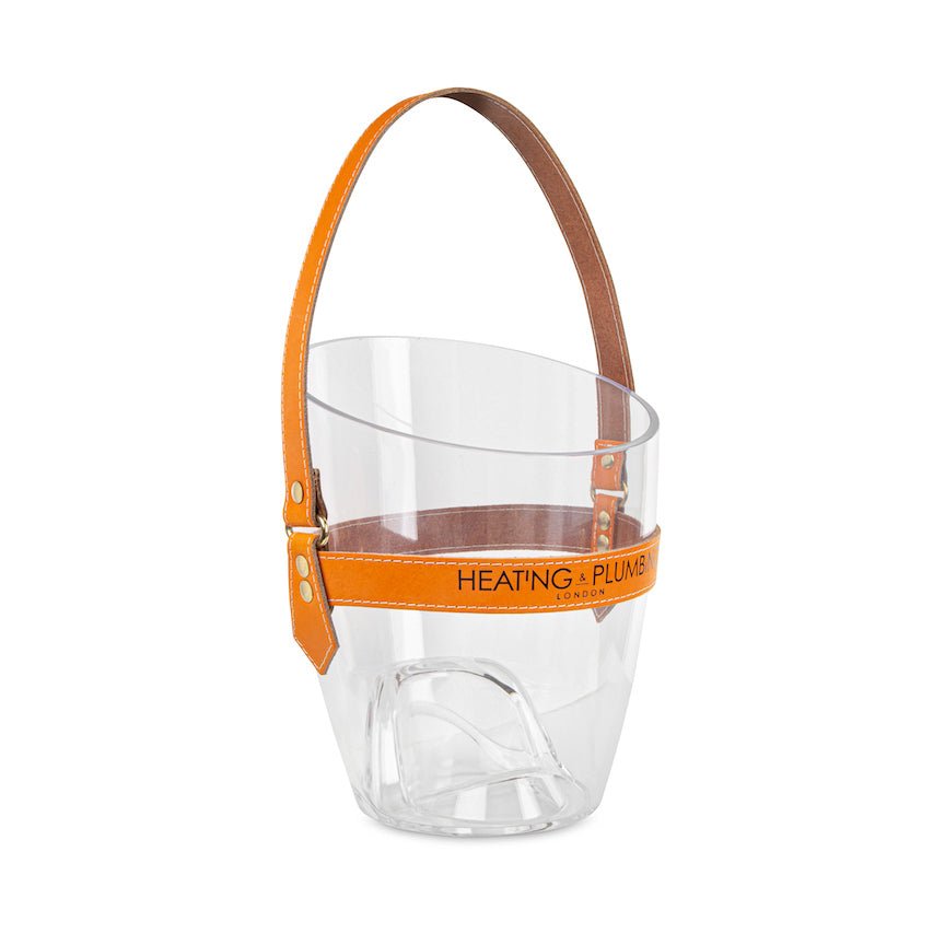 "Happy Go Sparkly" Champagne Bucket - Orange Leather Strap - Heating & Plumbing London -