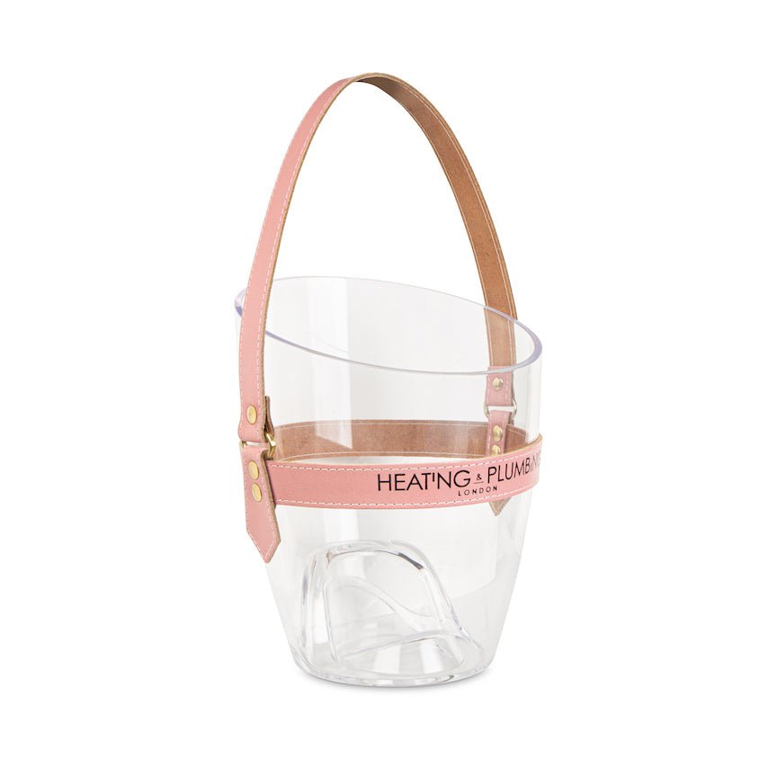 "Happy Go Sparkly" Champagne Bucket - Pink Leather Strap - Heating & Plumbing London -