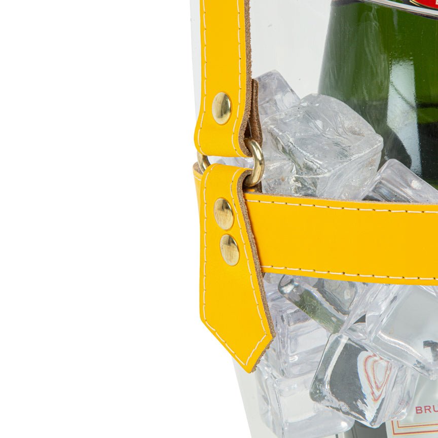 "Happy Go Sparkly" Champagne Bucket - Yellow Leather Strap - Heating & Plumbing London -