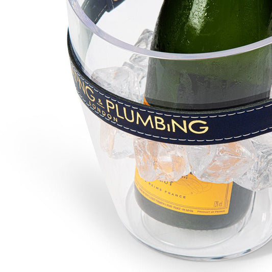 "Keep Your Cool" Champagne Bucket - Navy Blue Leather strap - Heating & Plumbing London -