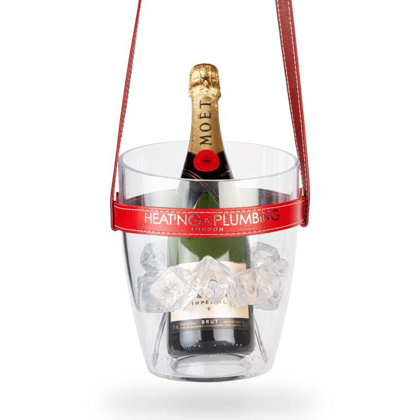 "Keep Your Cool" Champagne Bucket - Red Leather Strap - Heating & Plumbing London -