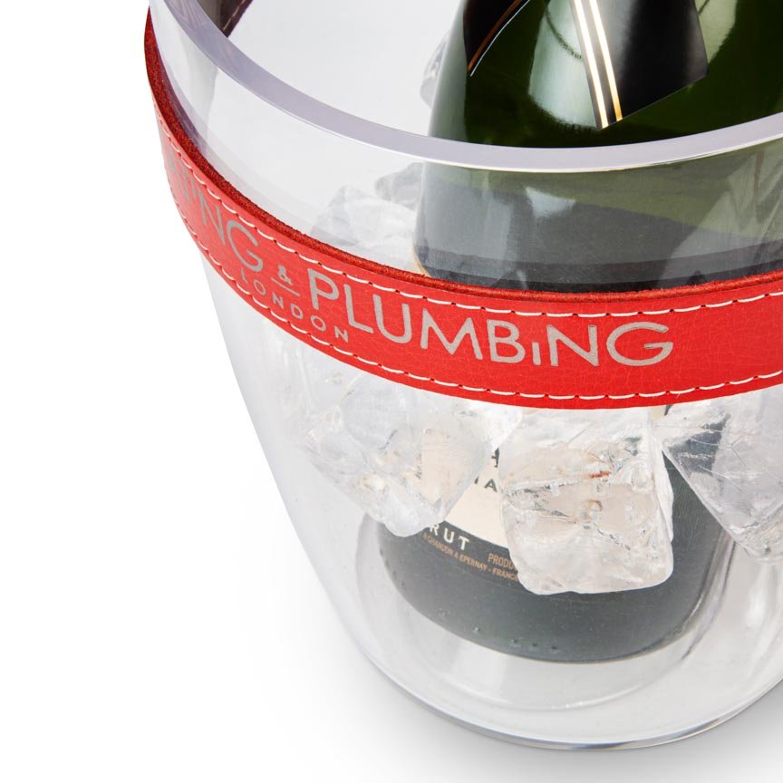 "Keep Your Cool" Champagne Bucket - Red Leather Strap - Heating & Plumbing London -