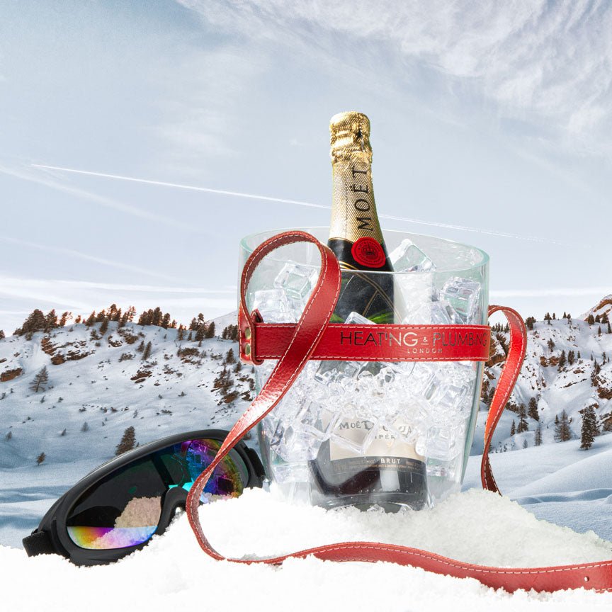 "Keep Your Cool" Champagne Bucket - Red Leather Strap - Heating & Plumbing London -
