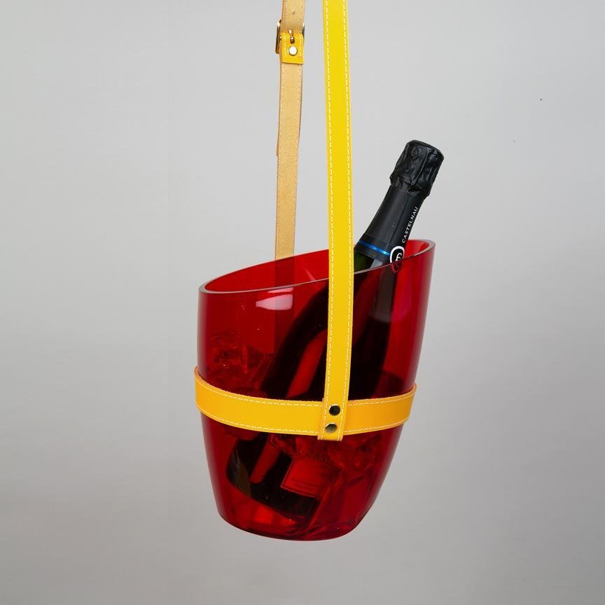 "Keep Your Cool" Champagne Bucket - Transparent Red - Heating & Plumbing London -