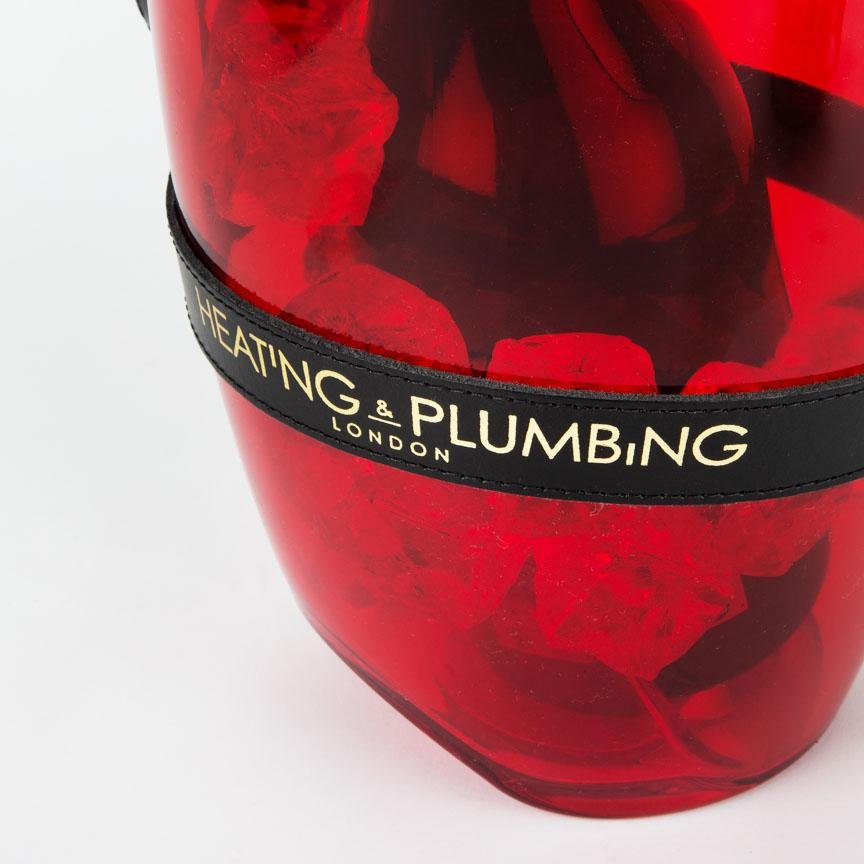 "Keep Your Cool" Champagne Bucket - Transparent Red - Heating & Plumbing London -