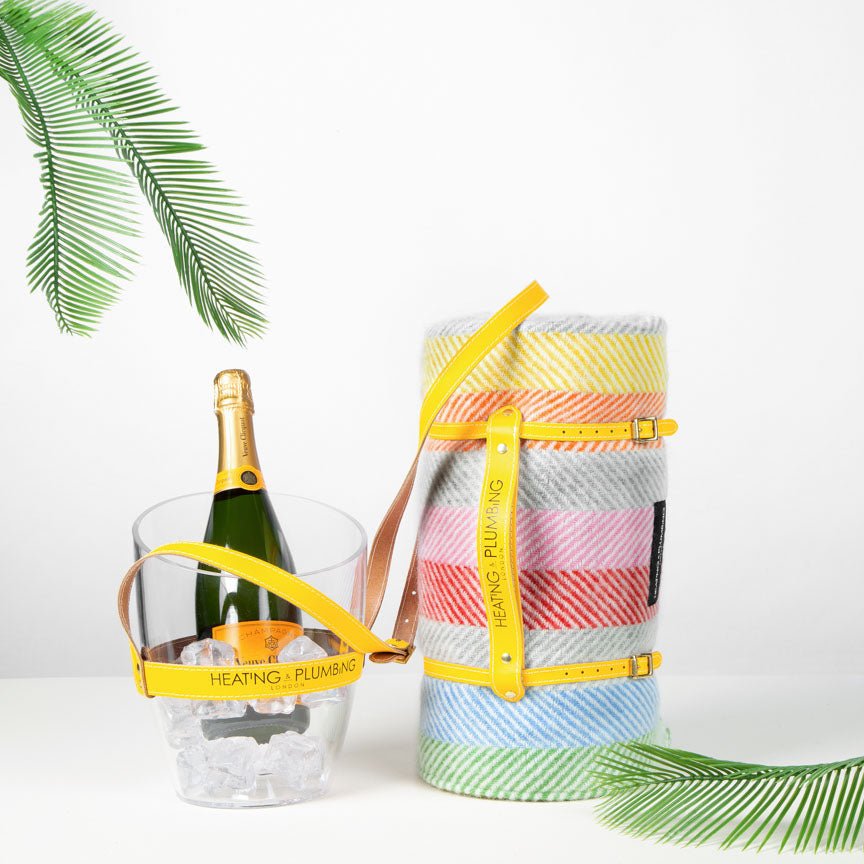 "Keep Your Cool" Champagne Bucket - Yellow Leather Strap - Heating & Plumbing London -