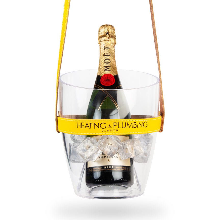 "Keep Your Cool" Champagne Bucket - Yellow Leather Strap - Heating & Plumbing London -