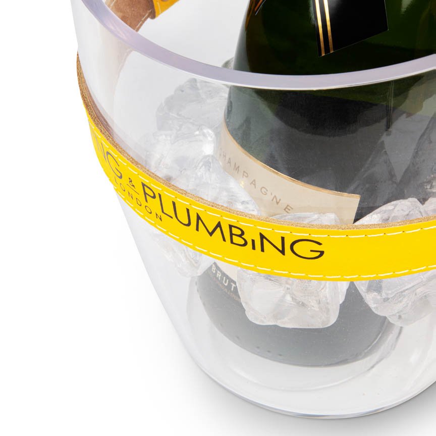 "Keep Your Cool" Champagne Bucket - Yellow Leather Strap - Heating & Plumbing London -