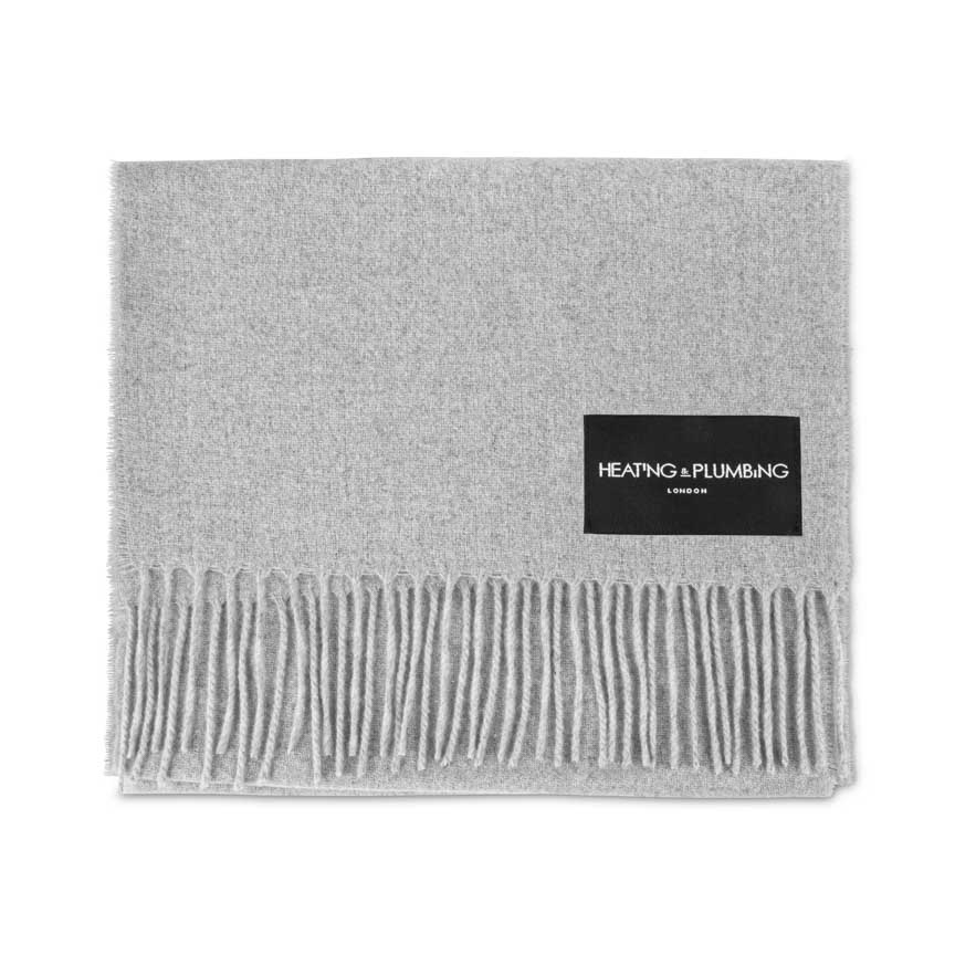 Love Stories - 100% Cashmere Scarf - Light Grey - Heating & Plumbing London -