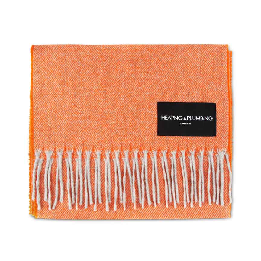 Love Stories - 100% Cashmere Scarf - Tangerine - Heating & Plumbing London -