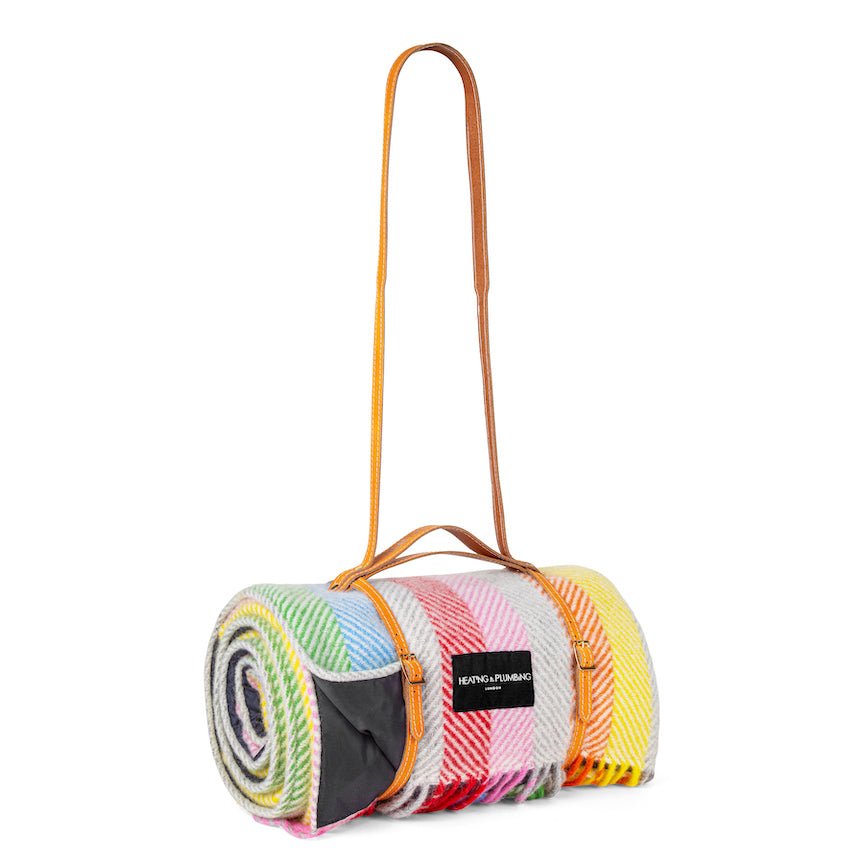 Pure new wool picnic blanket - Rainbow - Heating & Plumbing London - Picnic Blanket