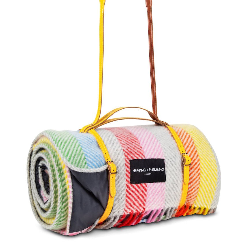 Pure new wool picnic blanket - Rainbow - Heating & Plumbing London - Picnic Blanket