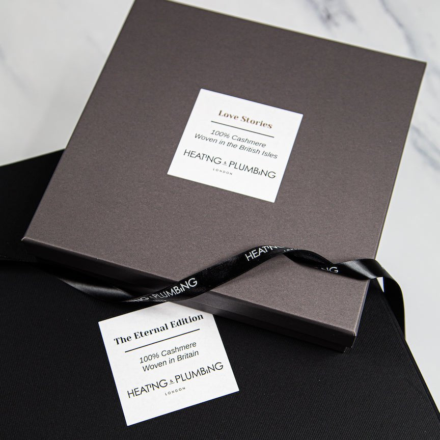 The Eternal Edition - 100% Cashmere Scarf - Burgundy & Grey - Heating & Plumbing London -