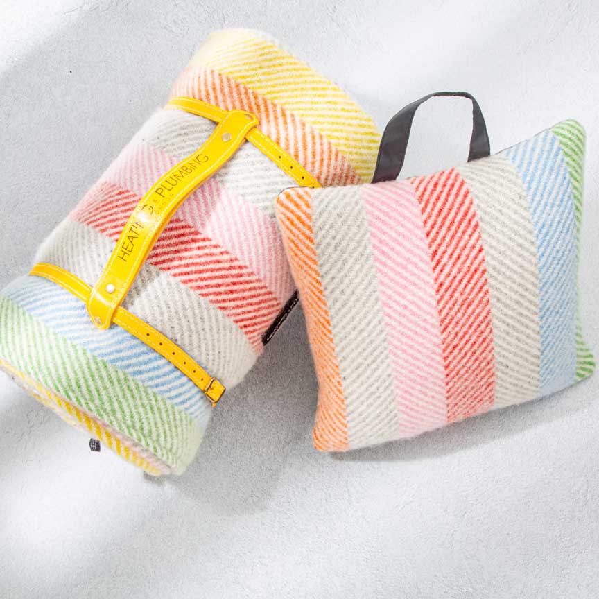 Waterproof Outdoor Cushion in Pure New Wool - Rainbow - Heating & Plumbing London -