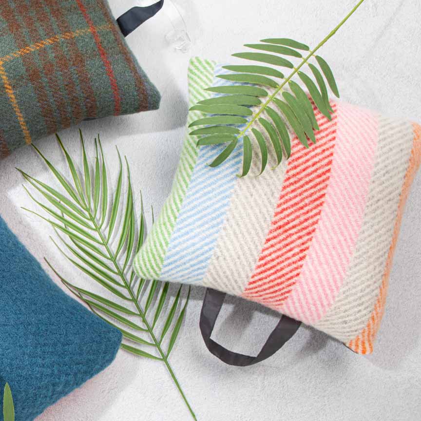 Waterproof Outdoor Cushion in Pure New Wool - Rainbow - Heating & Plumbing London -