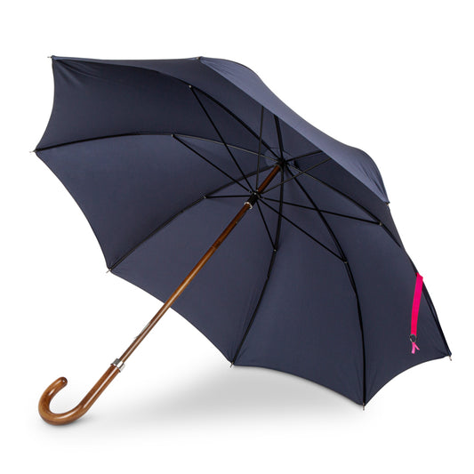 British Umbrella, Beech & Maple - Marine Blue/Pink 864