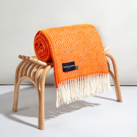 Lollypop - Pure New Wool Blanket - Orange 864
