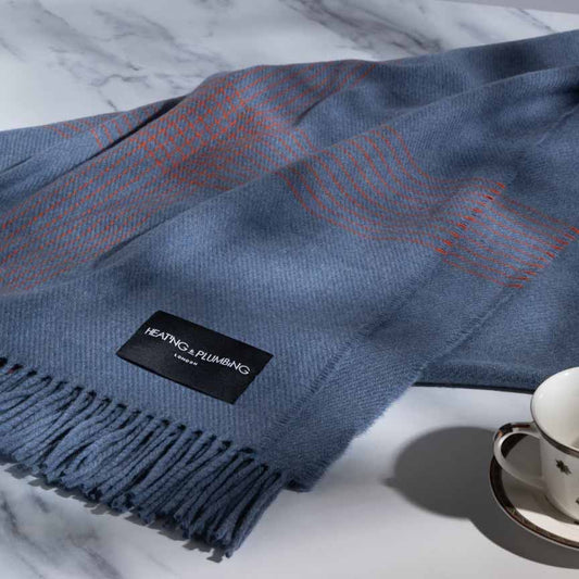 Soft Whispers - Cashmere & Merino Lambswool Blanket - Blue Crush