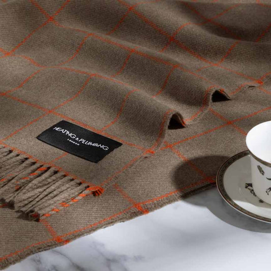 Soft Whispers - Cashmere & Merino Lambswool Blanket - Candied Orange
