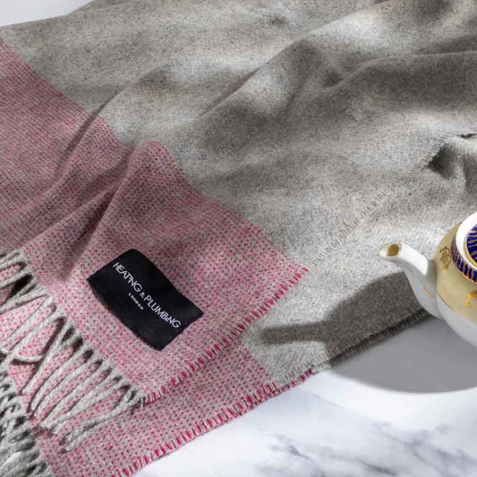 Soft Whispers - Cashmere & Merino Lambswool Blanket - Pink Haze