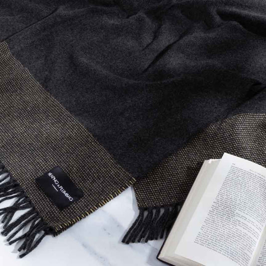 Soft Whispers - Cashmere & Merino Lambswool Blanket - After Dark
