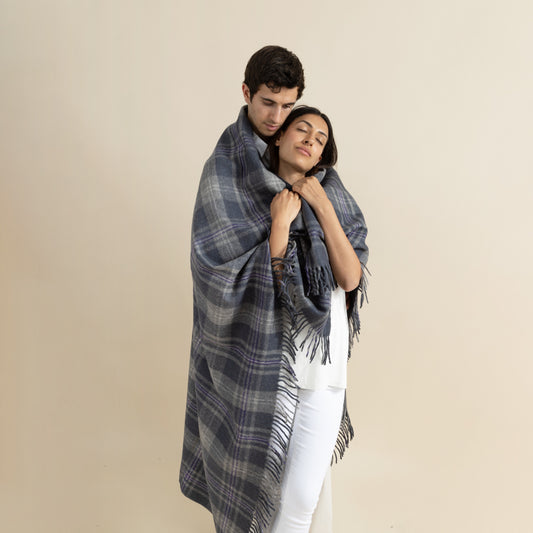 Highland Dreams - Recycled Wool Blanket - Persevere Flint Grey Tartan 864