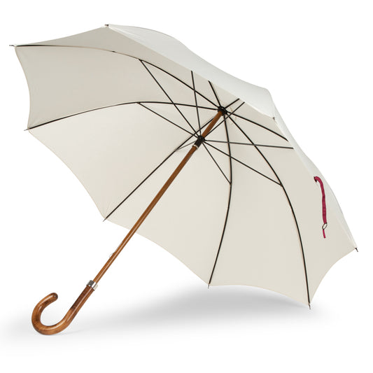 British Umbrella, Beech & Maple - Ivory/Burgundy 864