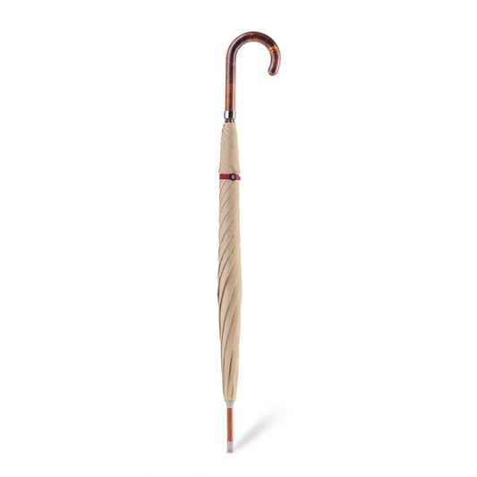 British Umbrella, Beech & Maple - Sand/Burgundy