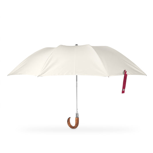 British Folding Umbrella  - Ivory/Burgundy 864