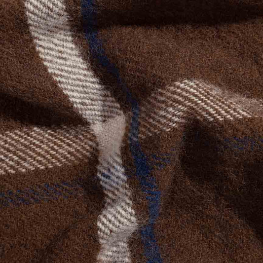 Evening Tales - Pure New Wool Blanket - Checkmate Mocha