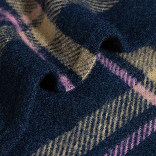 Evening Tales - Pure New Wool Blanket - Checkmate Navy