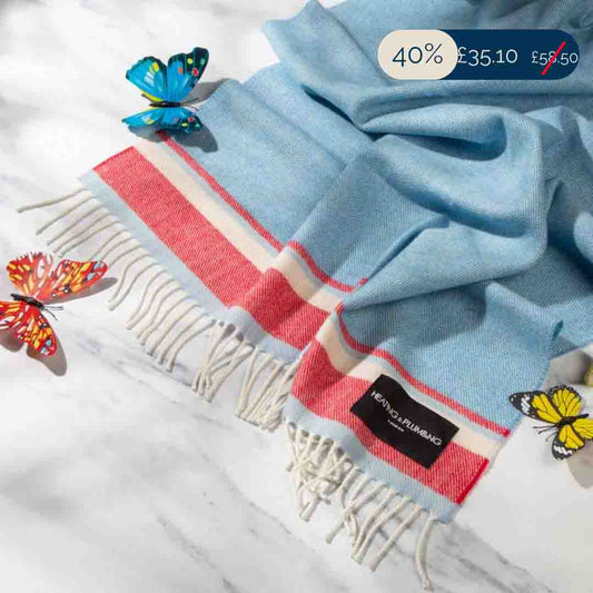 Bedtime Stories - 100% Merino Kids Blanket - Summer Sky 1080