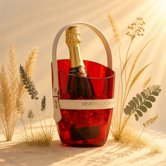 "Happy Go Sparkly" Champagne Bucket - Red & Cream