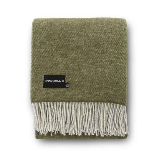 The Loft - Pure New Wool Throw - Reversible Fern / Grey