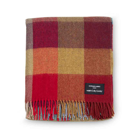Wonderland - Alpaca & Merino Lambswool Blanket - Bright Coloured Checks